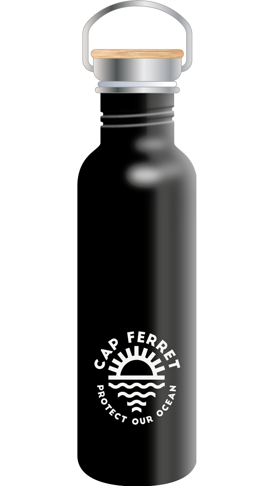 Bouteille Inox 75cl Noir - Protect Océan Cap Ferret