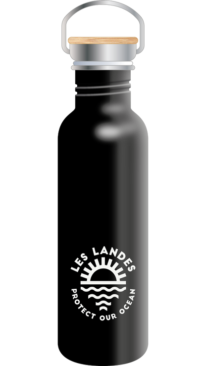 Botella Inox 75cl Negra - Protect Ocean Les Landes
