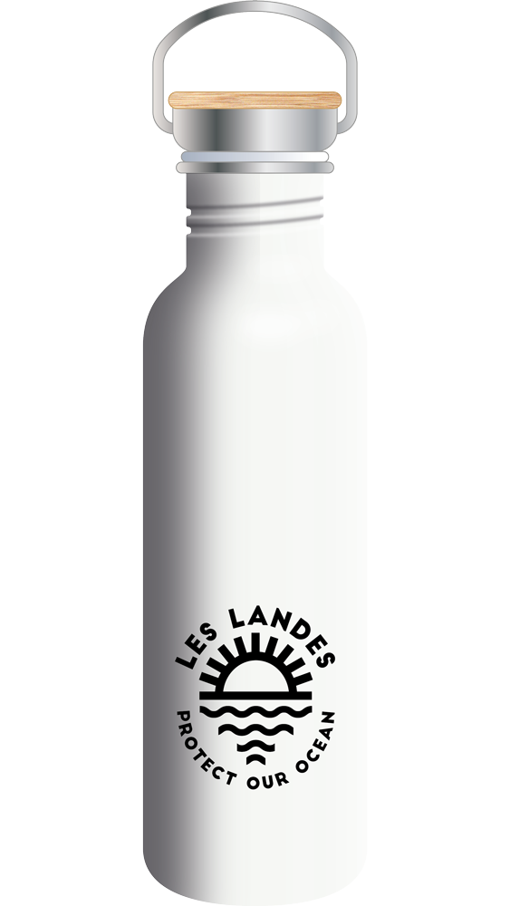 Bouteille Inox 75cl Blanc - Protect Océan Les Landes